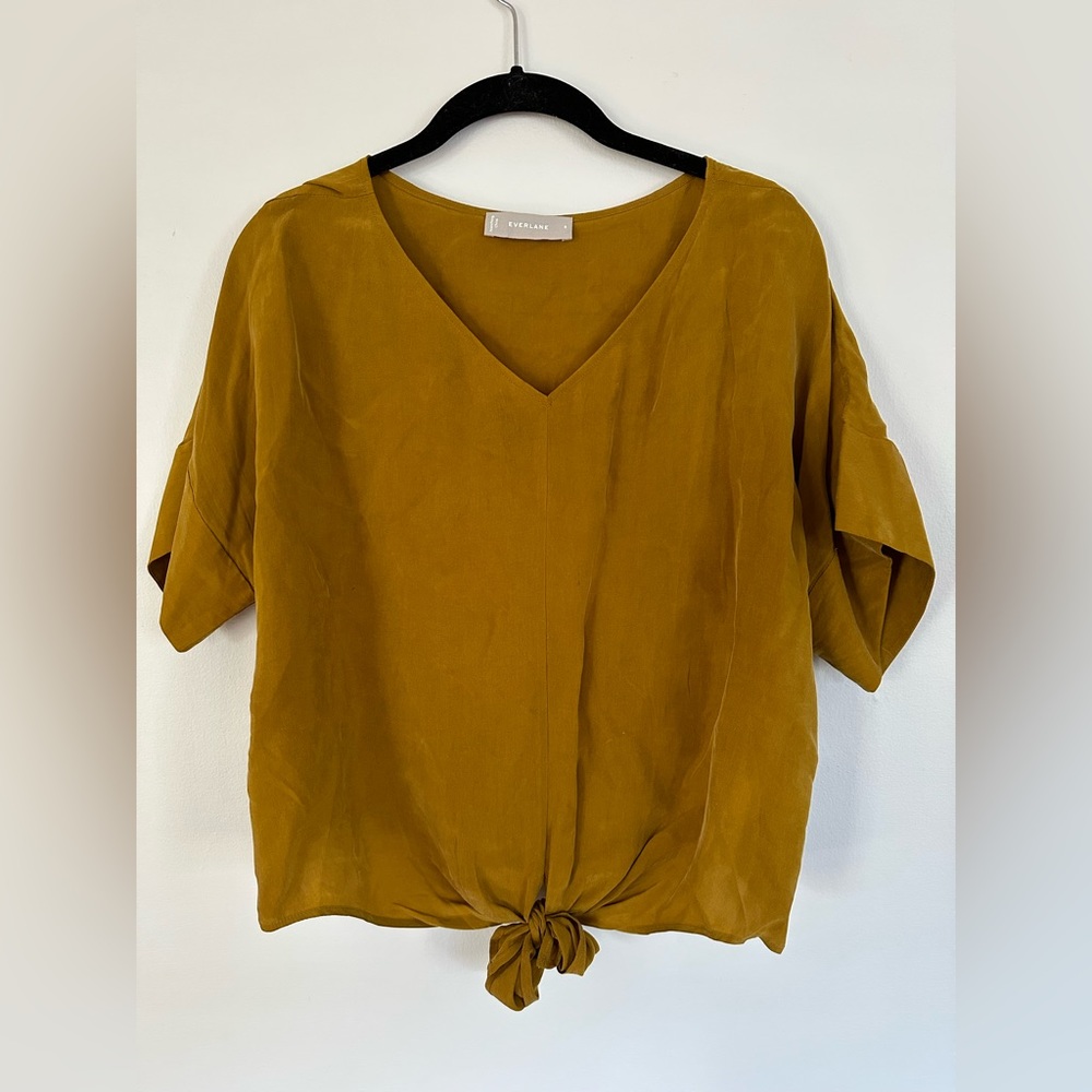 Everlane Silky Mustard Top